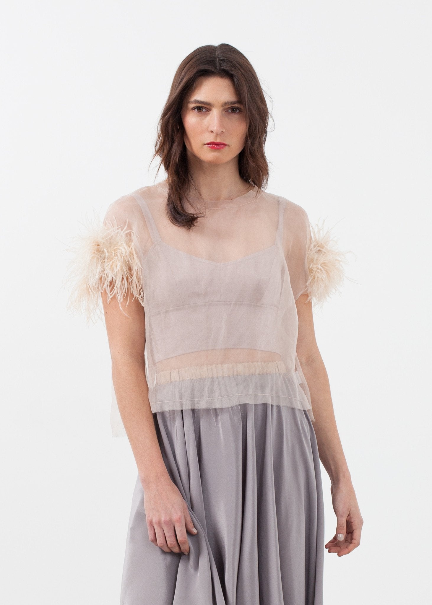 Organza Feather Top - mageplaza100.myshopify.com - Louiza Babouryan - [variant_title]