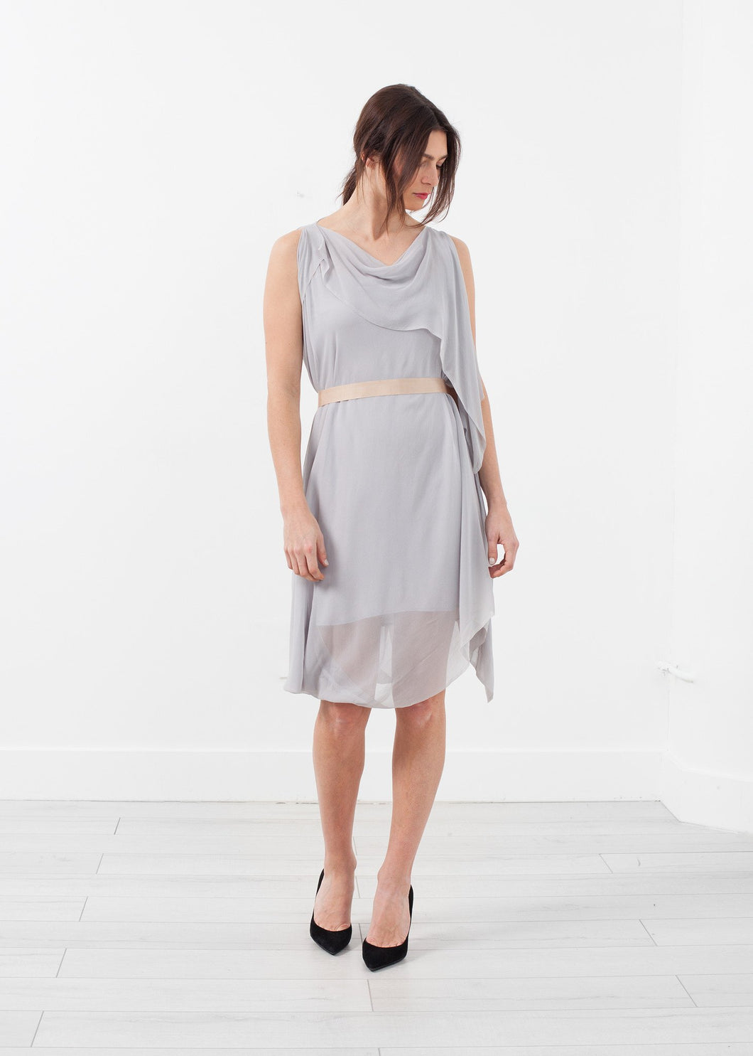 Chiffon Draped Dress - mageplaza100.myshopify.com - Louiza Babouryan - [variant_title]