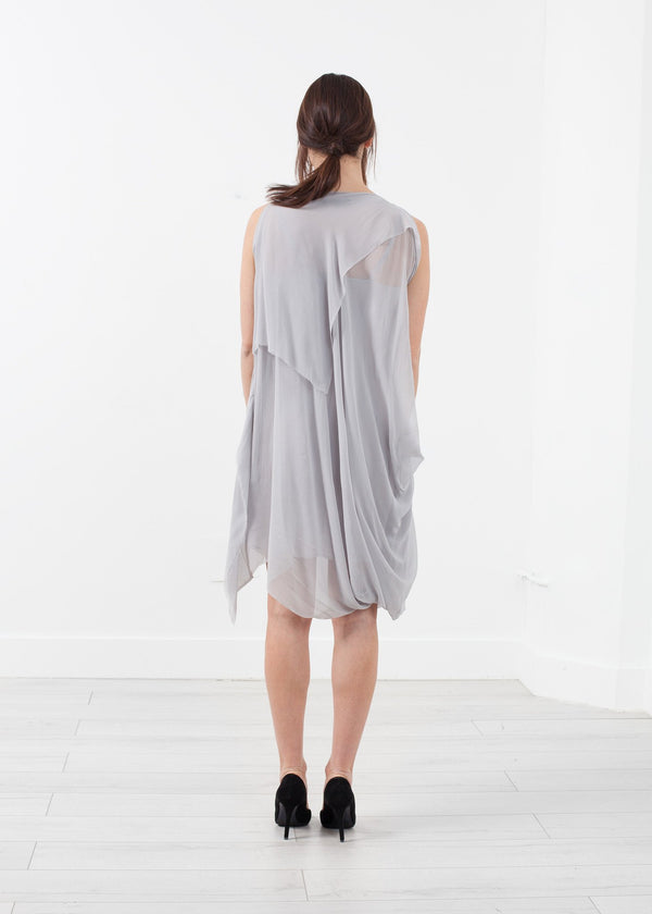 Chiffon Draped Dress - mageplaza100.myshopify.com - Louiza Babouryan - [variant_title]