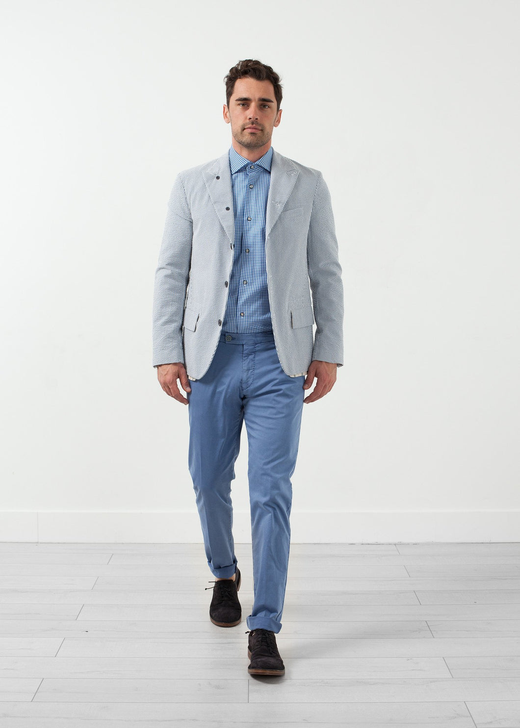 Seersucker Five Button Blazer - mageplaza100.myshopify.com - Lardini - [variant_title]