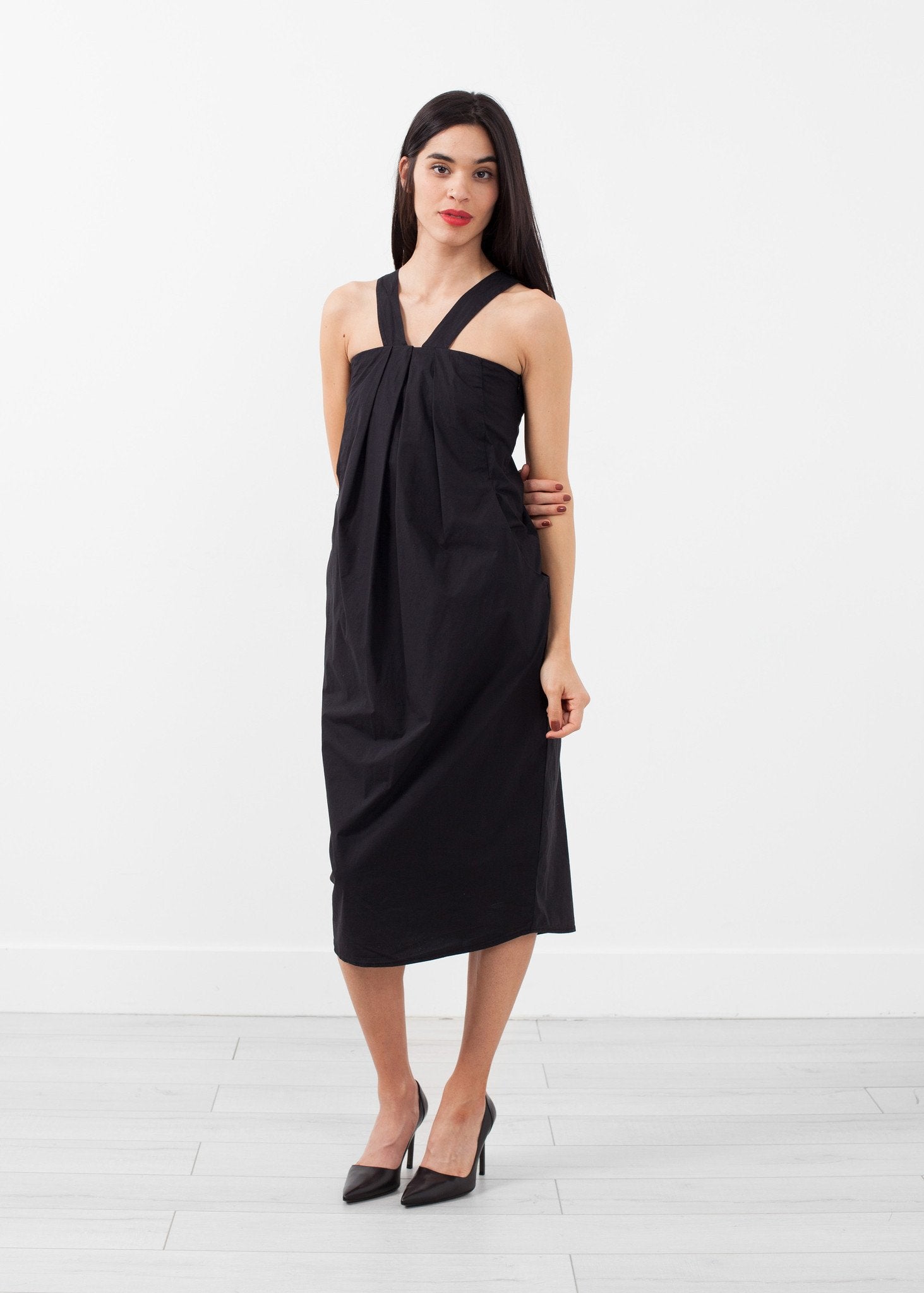 V-Strap Pocket Dress - mageplaza100.myshopify.com - Hache - [variant_title]