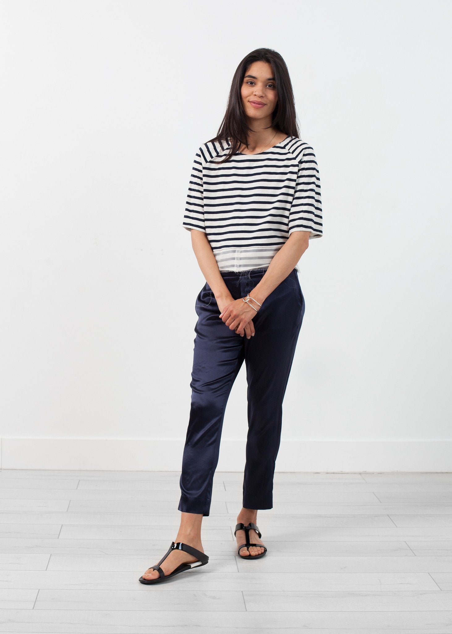 Sleeve Top in Navy Stripe - mageplaza100.myshopify.com - Harvey Faircloth - [variant_title]