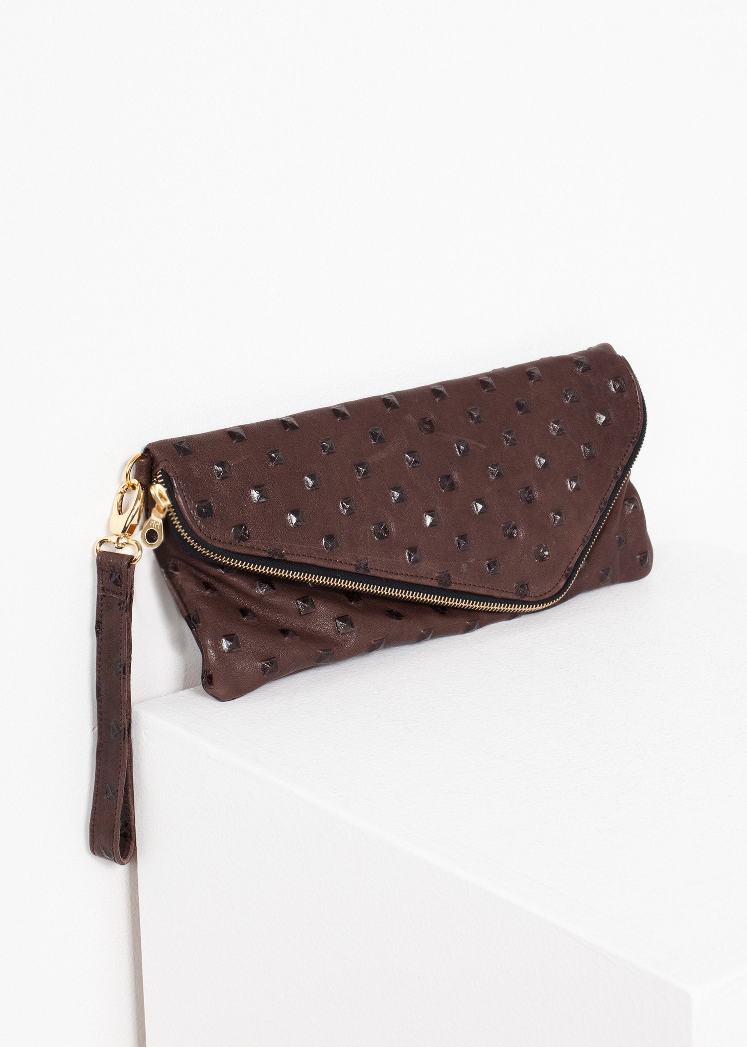 Roxanne Leather Clutch in Brown - mageplaza100.myshopify.com - Kate S Mensah - [variant_title]