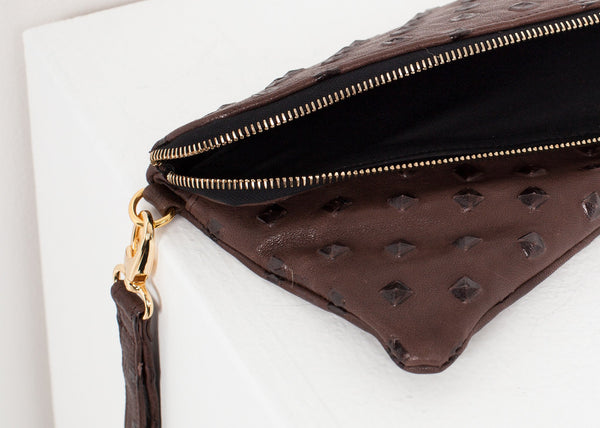 Roxanne Leather Clutch in Brown - mageplaza100.myshopify.com - Kate S Mensah - [variant_title]