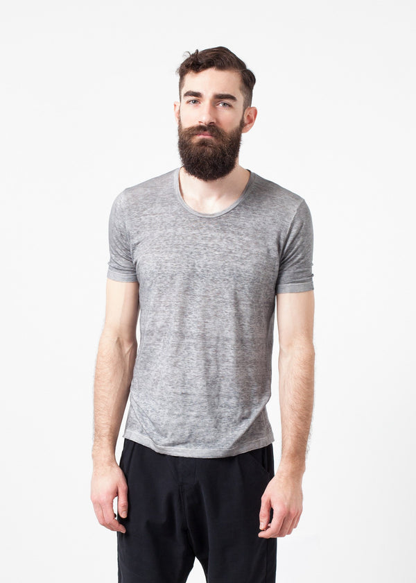 Linen T-shirt in Dolphin - mageplaza100.myshopify.com - Avant Toi - [variant_title]