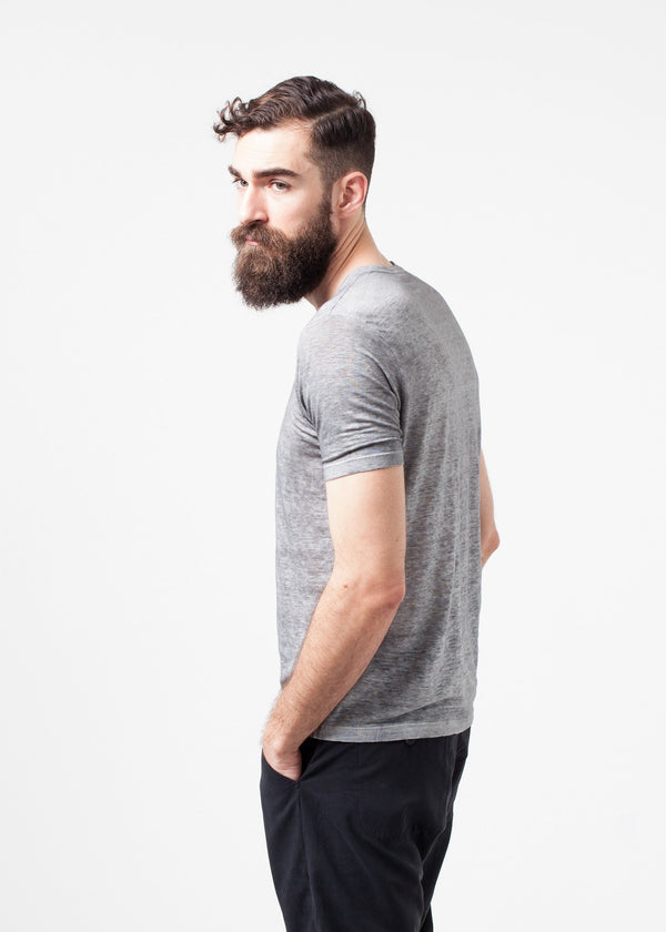 Linen T-shirt in Dolphin - mageplaza100.myshopify.com - Avant Toi - [variant_title]