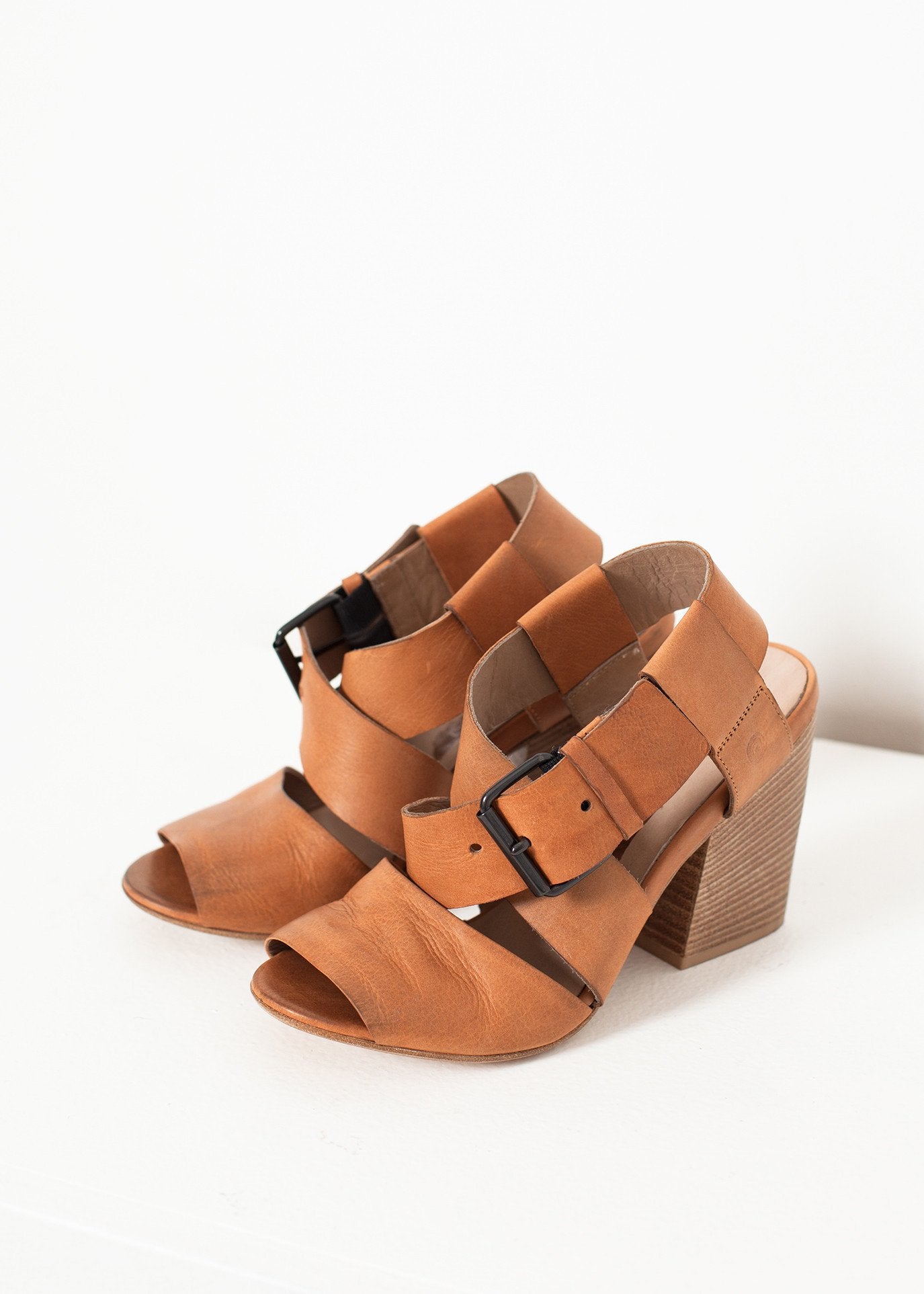 Buckle Strap Heel in Brown - mageplaza100.myshopify.com - Marsell - [variant_title]