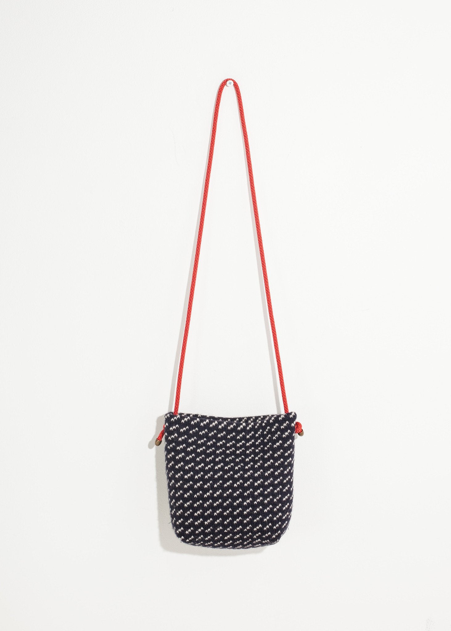 Wool Shoulder Pouch in Black/White - mageplaza100.myshopify.com - Harvey Faircloth - [variant_title]
