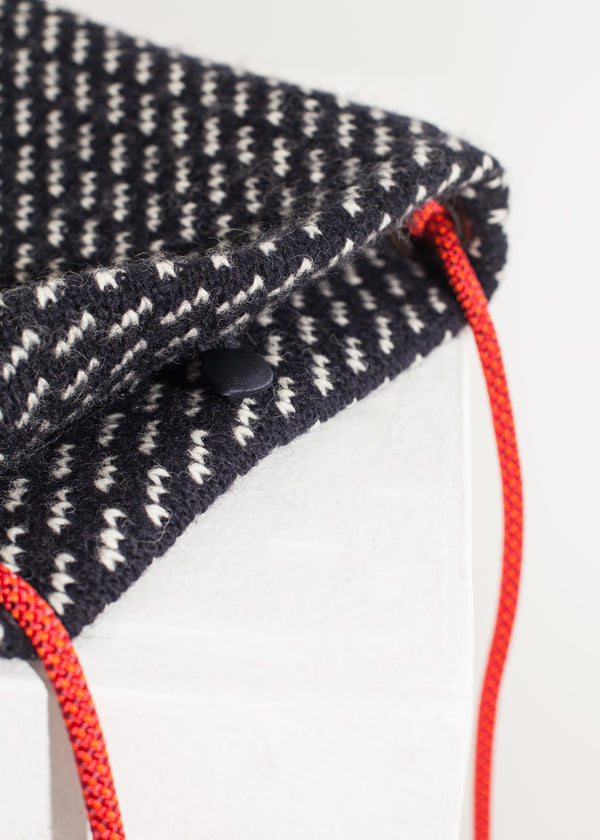 Wool Shoulder Pouch in Black/White - mageplaza100.myshopify.com - Harvey Faircloth - [variant_title]
