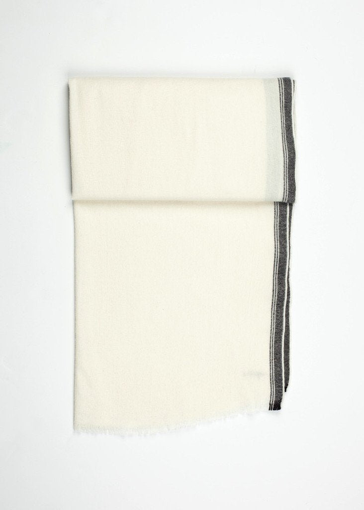 Edged Wool Scarf in Off White - mageplaza100.myshopify.com - Khadi & Co. - [variant_title]