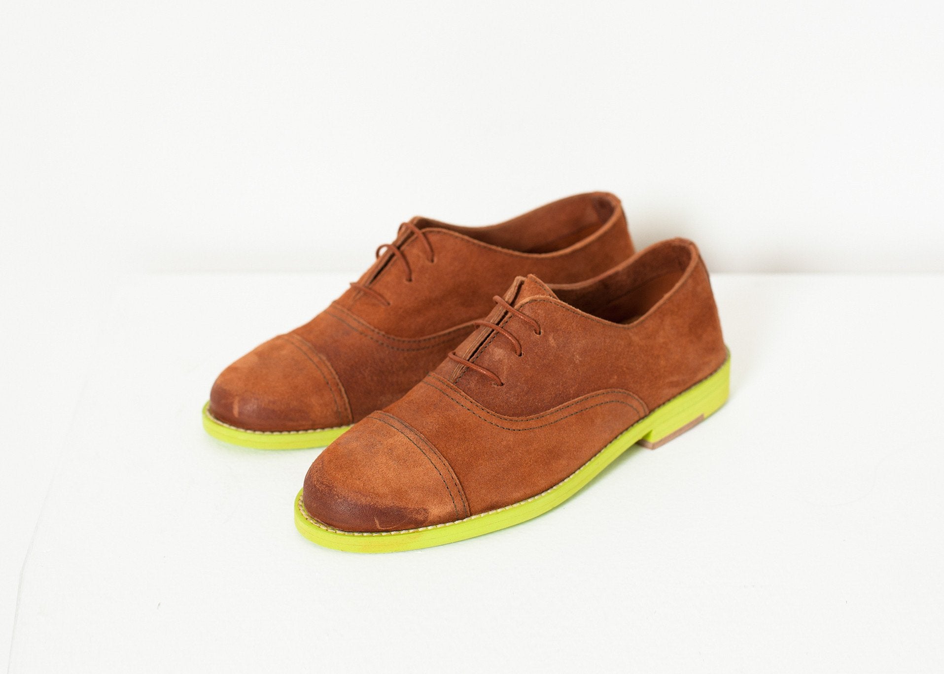 Suede Oxford in Natural/Lime - mageplaza100.myshopify.com - Verba - [variant_title]