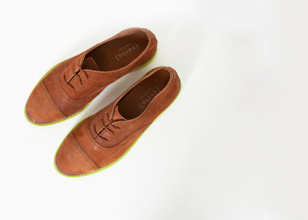 Suede Oxford in Natural/Lime - mageplaza100.myshopify.com - Verba - [variant_title]