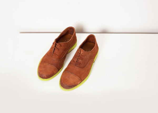 Suede Oxford in Natural/Lime - mageplaza100.myshopify.com - Verba - [variant_title]