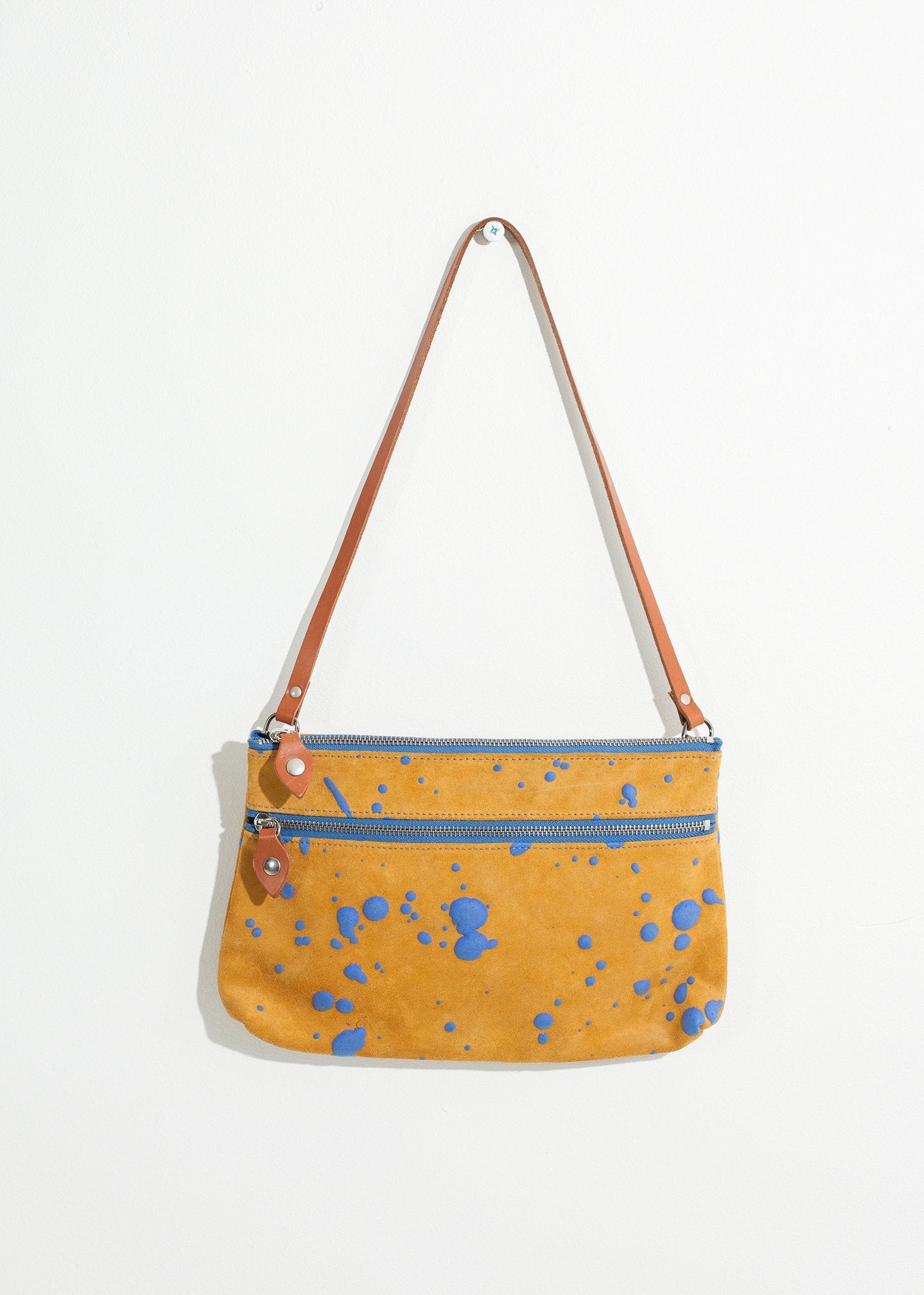 Ink Splatter Shoulder Bag in Mustard/Blue - mageplaza100.myshopify.com - Saisei - [variant_title]