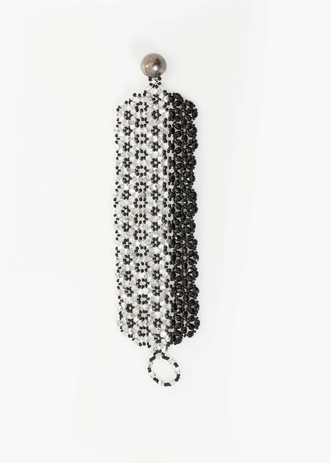 Lattice Bead Cuff in Silver/Black - mageplaza100.myshopify.com - Maria Calderara - [variant_title]
