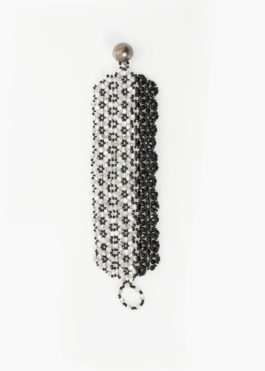 Lattice Bead Cuff in Silver/Black - mageplaza100.myshopify.com - Maria Calderara - [variant_title]