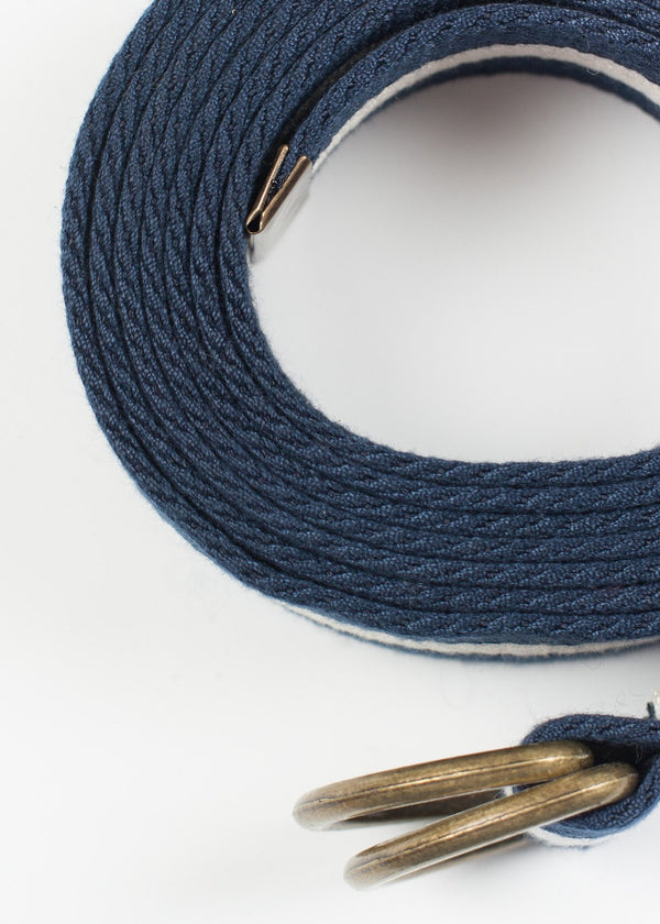 Striped Web Belt in Navy/White - mageplaza100.myshopify.com - Harvey Faircloth - [variant_title]